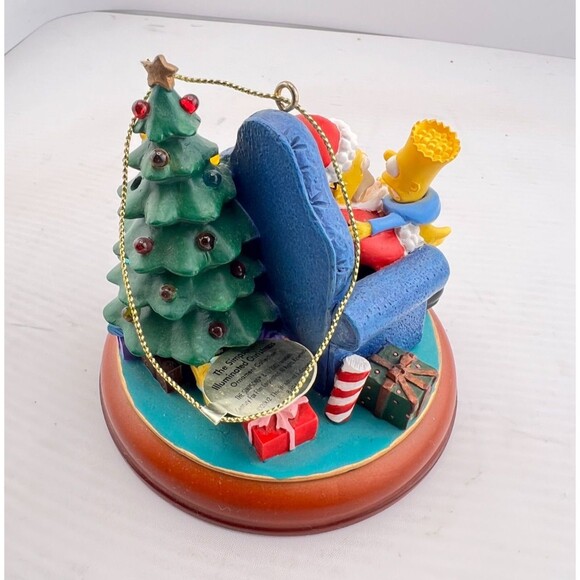 SIMPSONS Bradford Christmas Tree Ornament Illuminated “Ho Ho Homer” Santa Bart - Picture 3 of 9